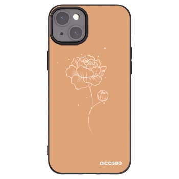 Picasee silikonový černý obal pro Apple iPhone 15 Plus - Peonies