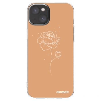 Picasee silikonový průhledný obal pro Apple iPhone 15 Plus - Peonies