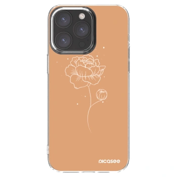 Picasee silikonový průhledný obal pro Apple iPhone 15 Pro Max - Peonies