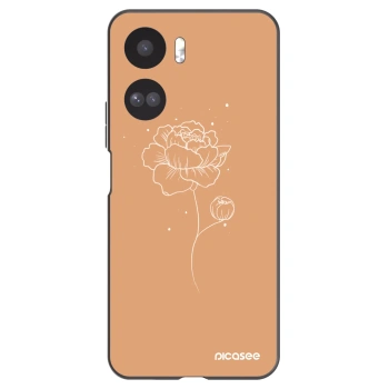 Picasee silikonový černý obal pro Honor 90 Lite 5G - Peonies