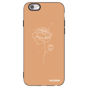 Picasee silikonový černý obal pro Apple iPhone 6/6S - Peonies