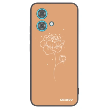 Picasee silikonový černý obal pro Motorola Edge 40 Neo - Peonies