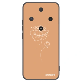 Picasee silikonový černý obal pro Honor Magic6 Lite 5G - Peonies