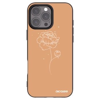 Picasee silikonový černý obal pro Apple iPhone 16 Pro Max - Peonies