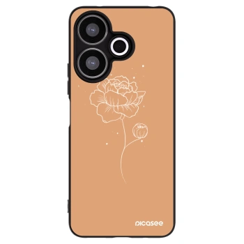 Picasee silikonový černý obal pro Xiaomi Redmi 13 4G - Peonies