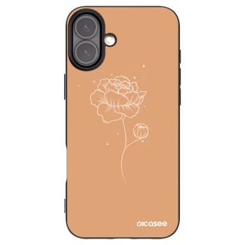 Picasee silikonový černý obal pro Apple iPhone 16 Plus - Peonies