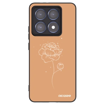 Picasee silikonový černý obal pro Xiaomi 14T Pro - Peonies