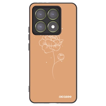 Picasee silikonový černý obal pro Xiaomi 14T - Peonies