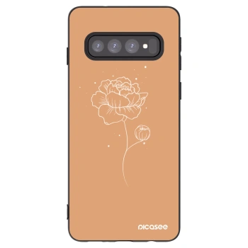 Picasee silikonový černý obal pro Samsung Galaxy S10 G973 - Peonies