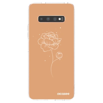 Picasee silikonový průhledný obal pro Samsung Galaxy S10 Plus G975 - Peonies