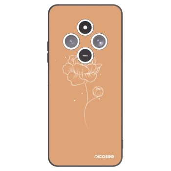 Picasee silikonový černý obal pro Xiaomi Redmi 14C - Peonies