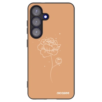 Picasee silikonový černý obal pro Samsung Galaxy S25 5G - Peonies