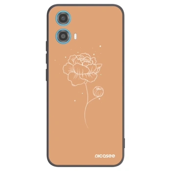 Picasee silikonový černý obal pro Motorola Moto G34 5G - Peonies