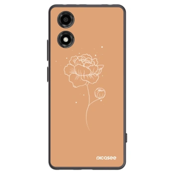 Picasee silikonový černý obal pro Motorola Moto E14 - Peonies