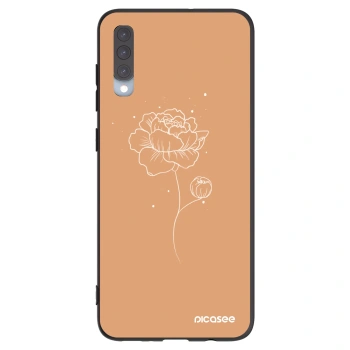 Picasee silikonový černý obal pro Samsung Galaxy A70 A705F - Peonies