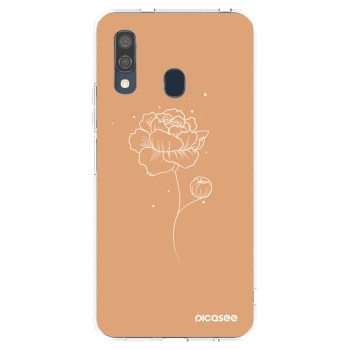 Picasee silikonový průhledný obal pro Samsung Galaxy A40 A405F - Peonies