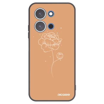 Picasee silikonový černý obal pro Xiaomi Redmi 15C 4G - Peonies