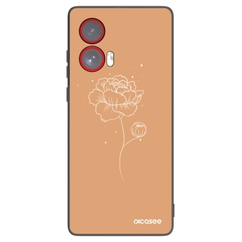 Picasee silikonový černý obal pro Motorola Edge 50 Fusion - Peonies