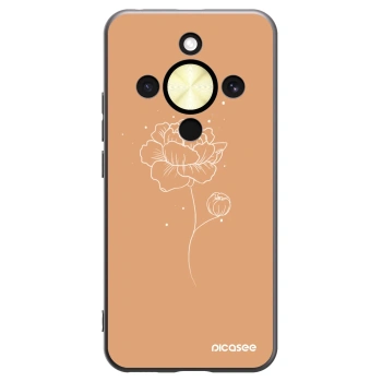 Picasee silikonový černý obal pro Honor Magic8 Lite 5G - Peonies