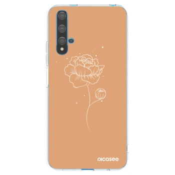 Picasee silikonový průhledný obal pro Huawei Nova 5T - Peonies