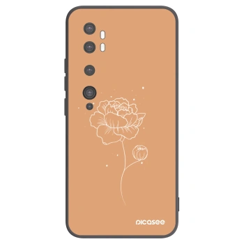 Picasee silikonový černý obal pro Xiaomi Mi Note 10 (Pro) - Peonies