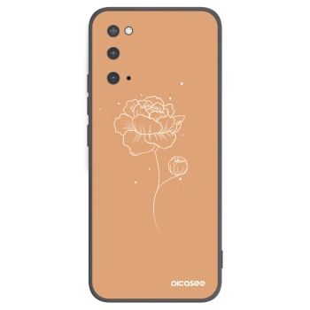 Picasee silikonový černý obal pro Samsung Galaxy S20 G980F - Peonies