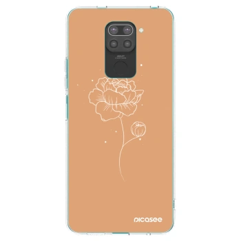 Picasee silikonový černý obal pro Xiaomi Redmi Note 9 - Peonies