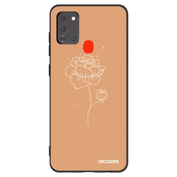 Picasee silikonový černý obal pro Samsung Galaxy A21s - Peonies