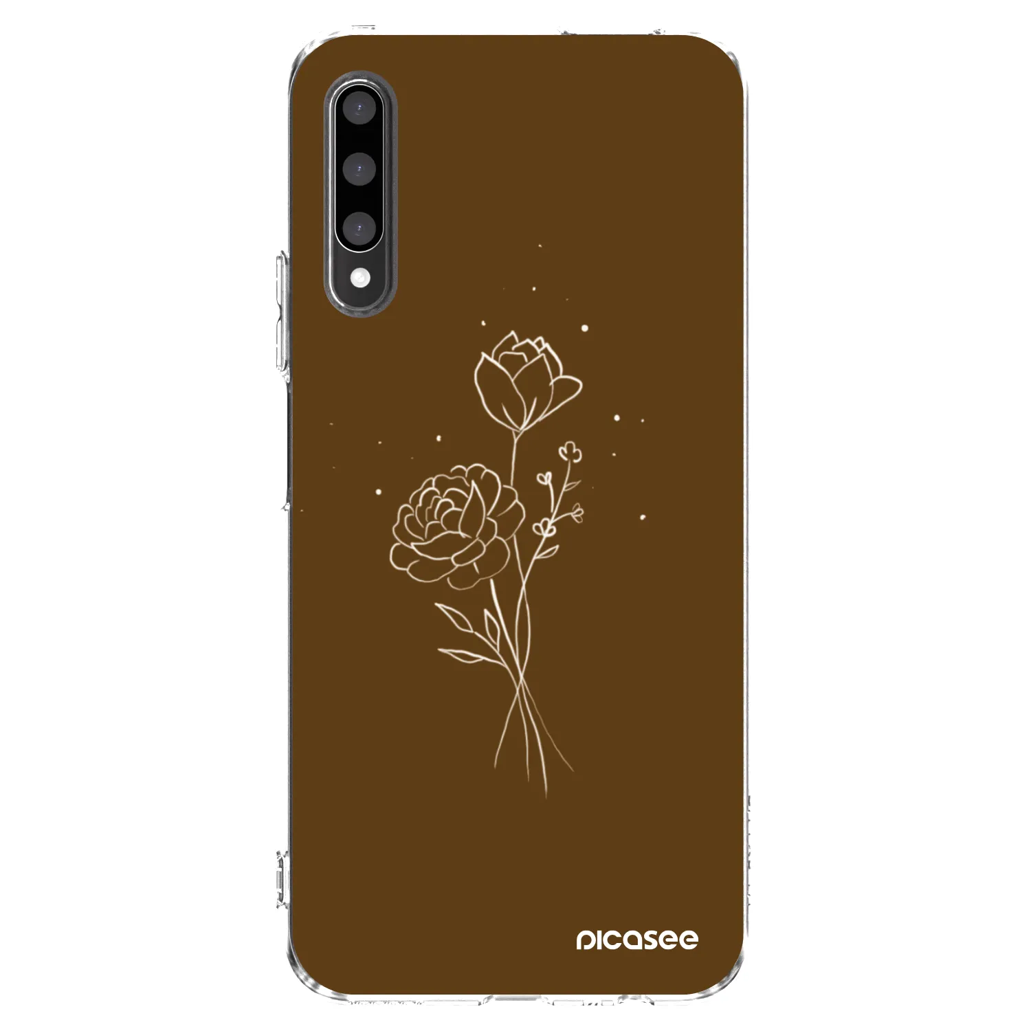 Picasee silikonový průhledný obal pro Honor 9X Pro - Brown flowers