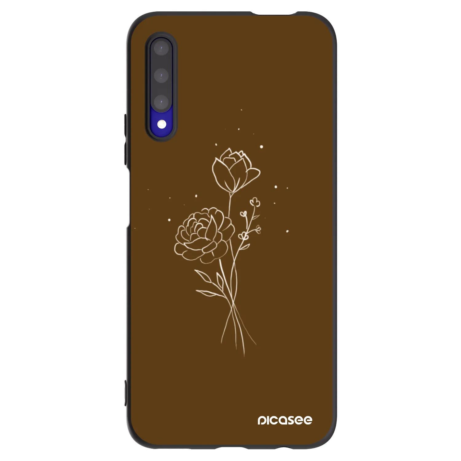 Picasee silikonový černý obal pro Honor 9X Pro - Brown flowers