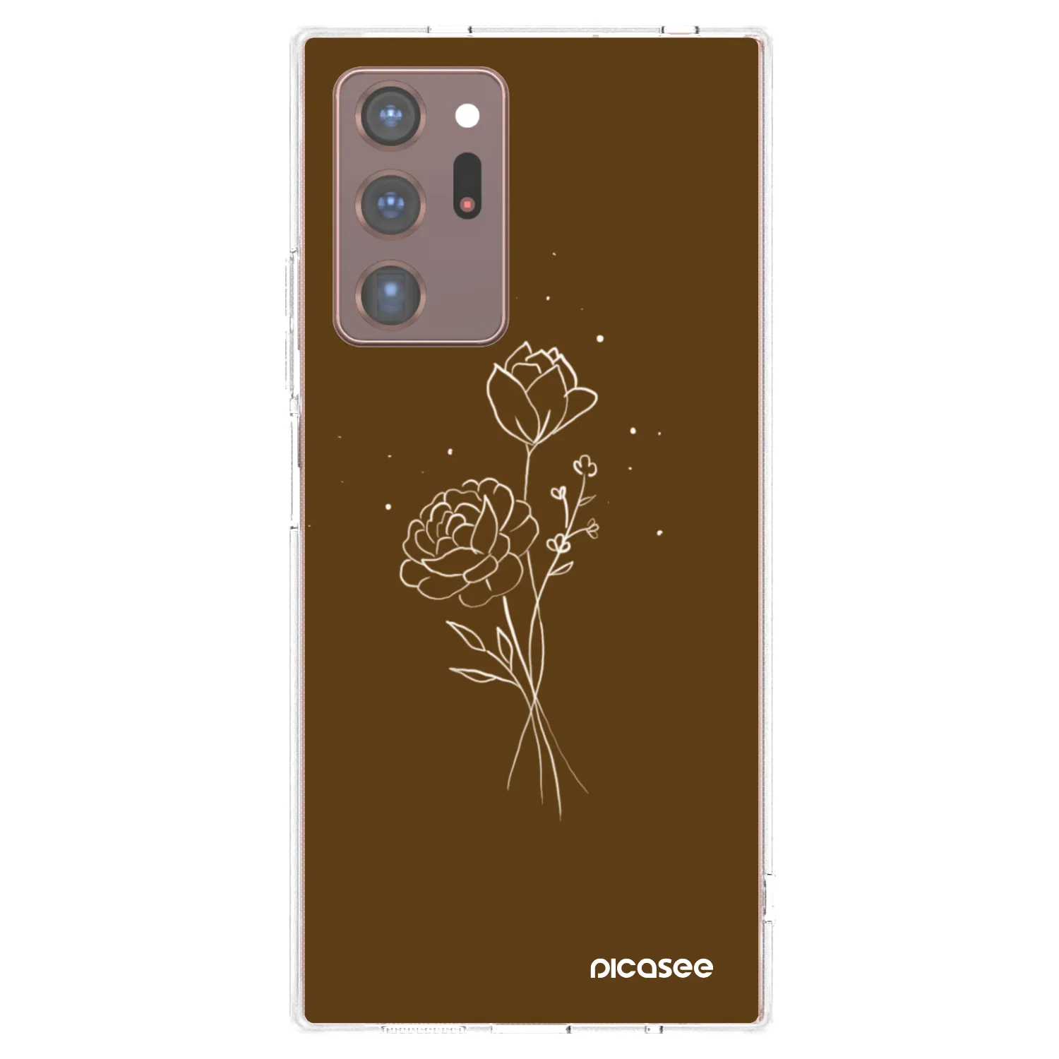 Picasee silikonový průhledný obal pro Samsung Galaxy Note 20 Ultra - Brown flowers
