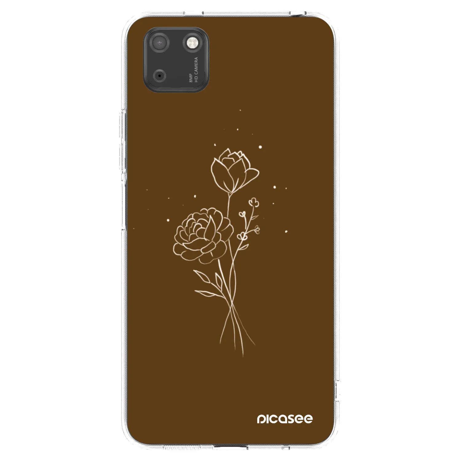 Picasee silikonový průhledný obal pro Huawei Y5P - Brown flowers