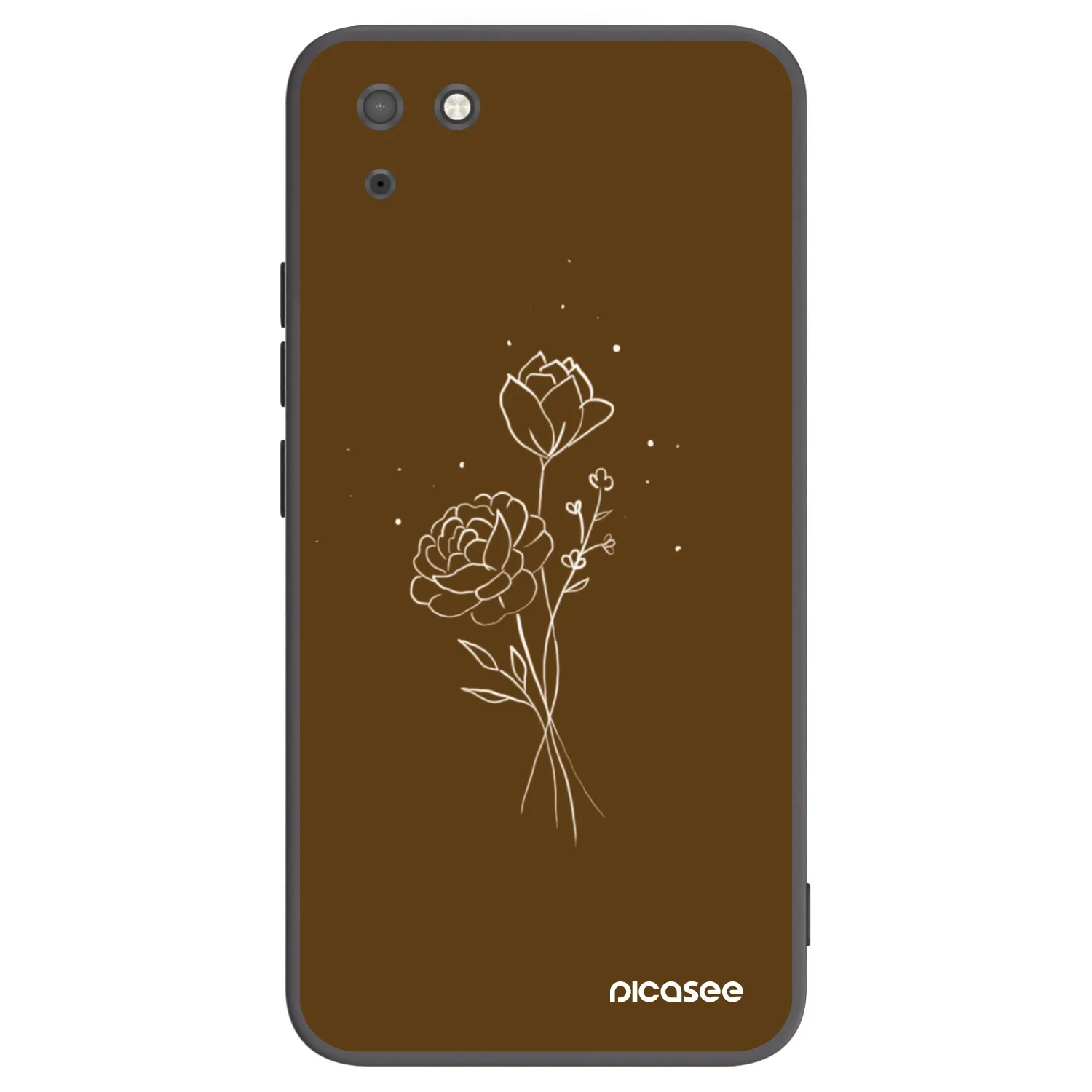 Picasee silikonový černý obal pro Huawei Y5P - Brown flowers