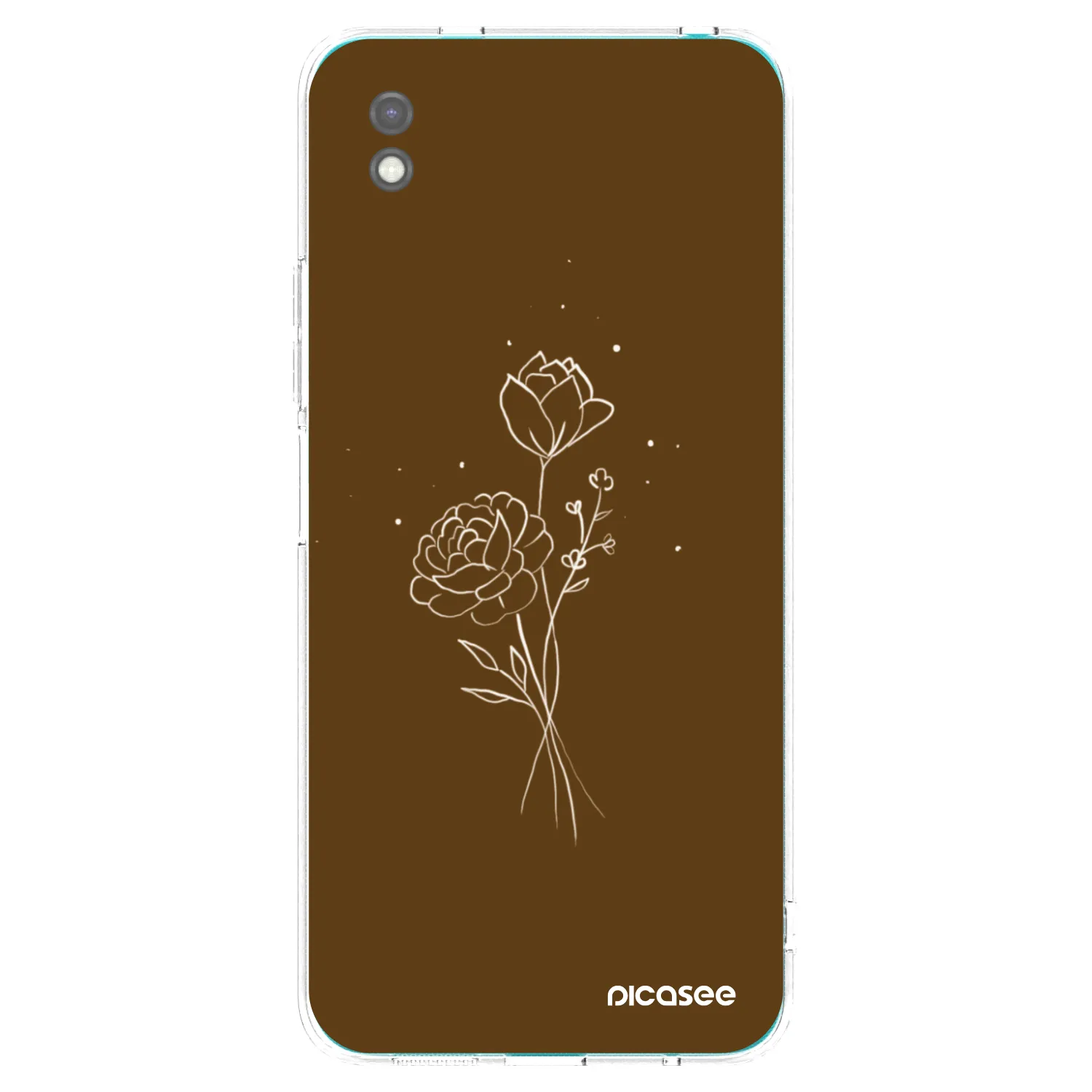 Picasee silikonový černý obal pro Xiaomi Redmi 9A - Brown flowers