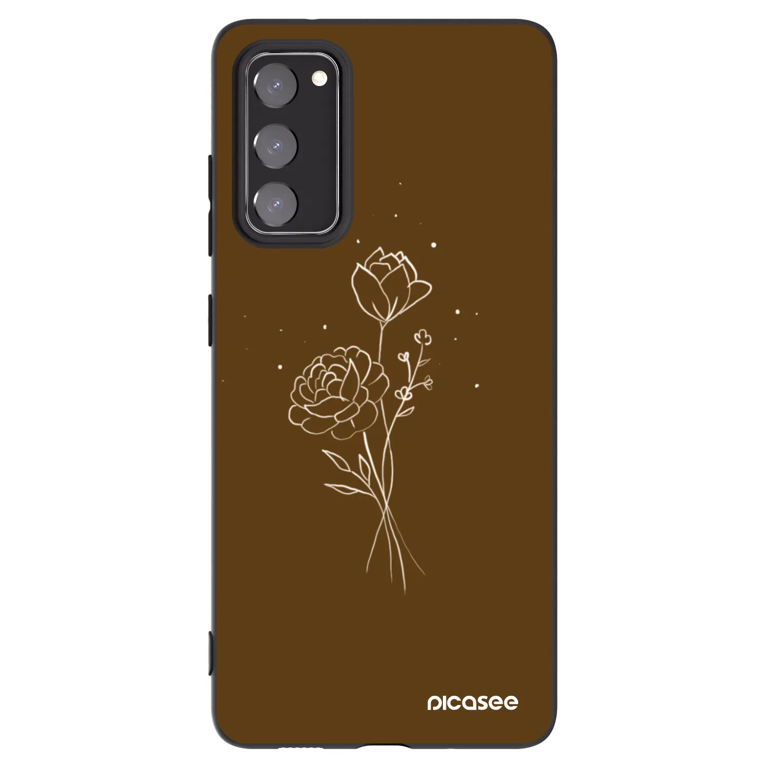 Picasee silikonový černý obal pro Samsung Galaxy S20 FE - Brown flowers