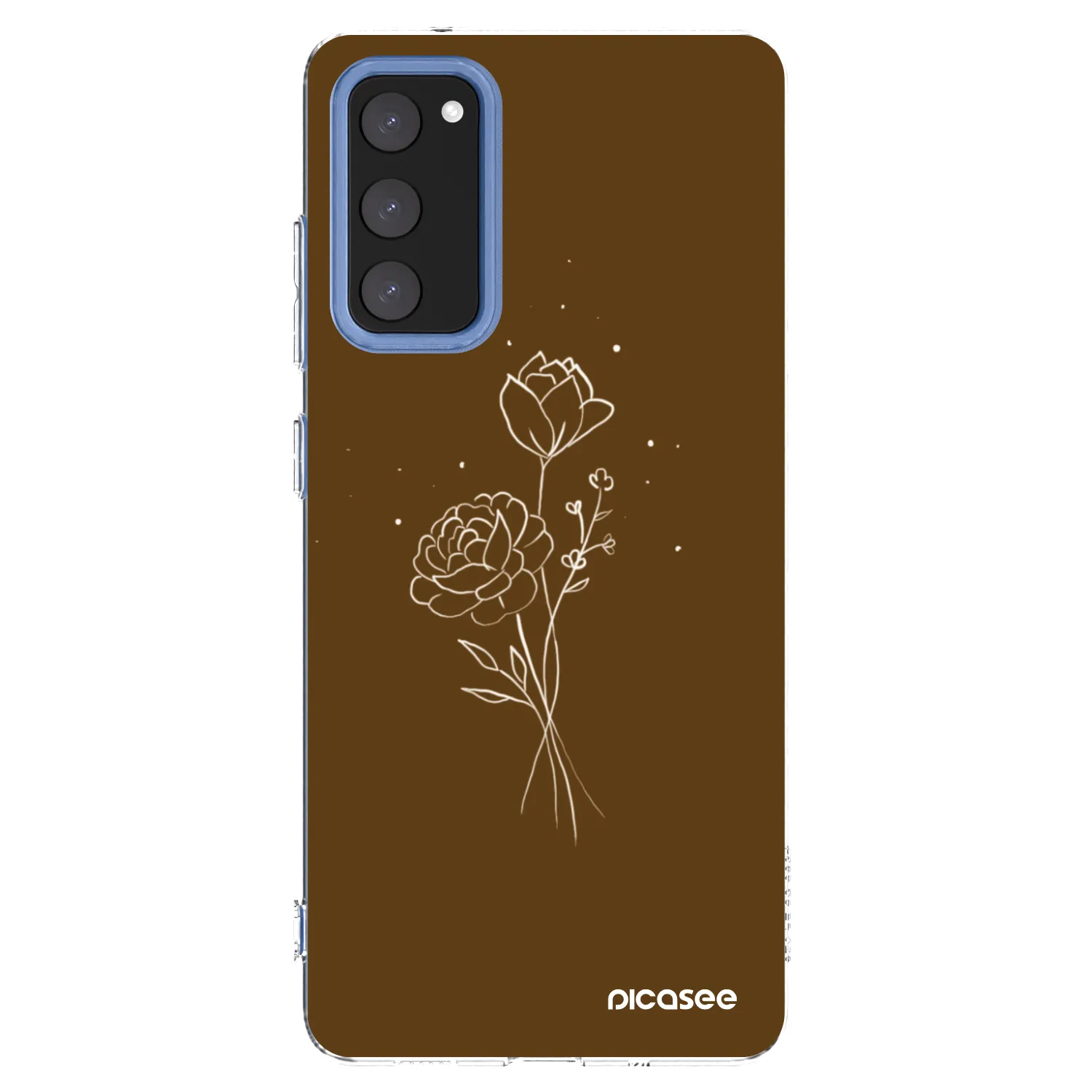 Picasee silikonový průhledný obal pro Samsung Galaxy S20 FE - Brown flowers