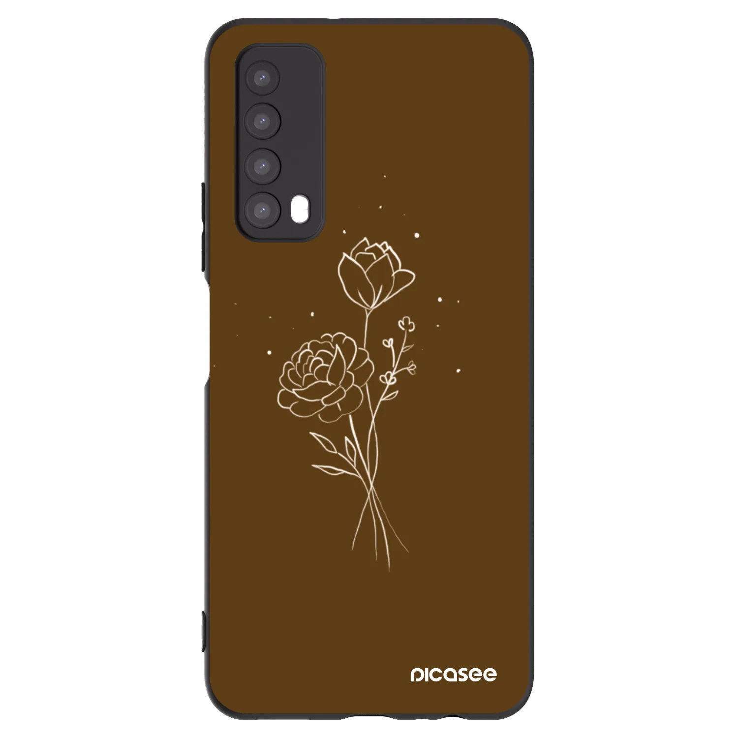 Picasee silikonový černý obal pro Huawei P Smart 2021 - Brown flowers