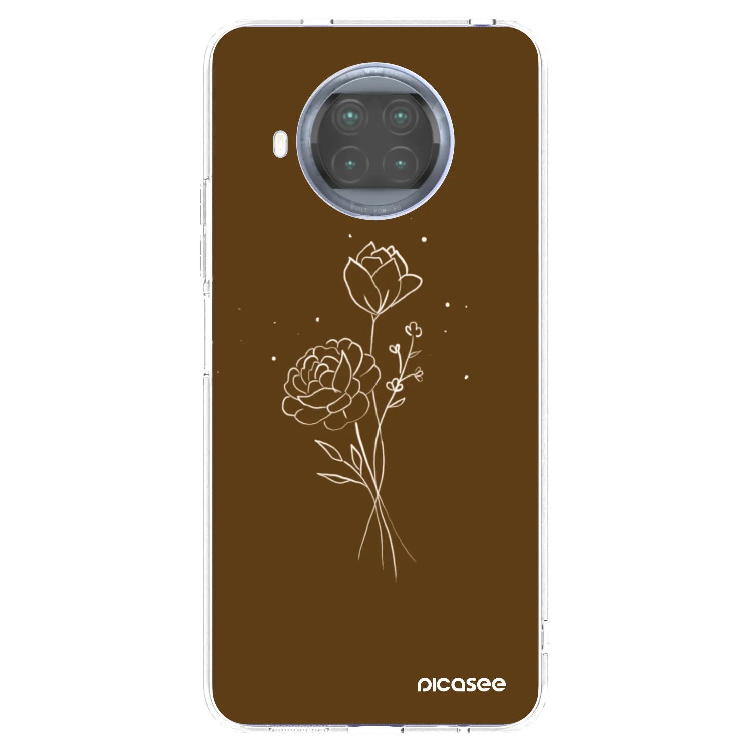 Picasee silikonový průhledný obal pro Xiaomi Mi 10T Lite - Brown flowers