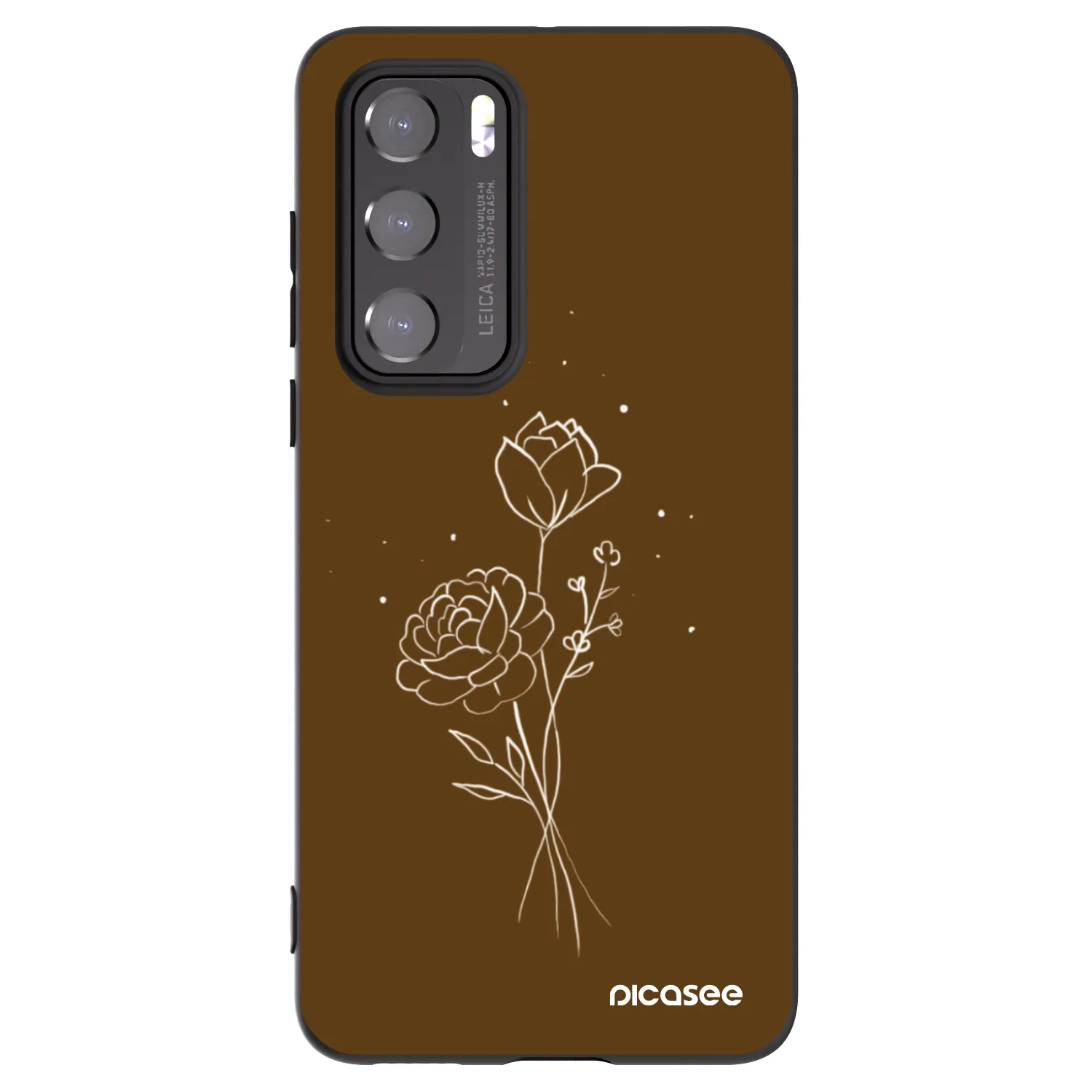 Picasee silikonový černý obal pro Huawei P40 - Brown flowers