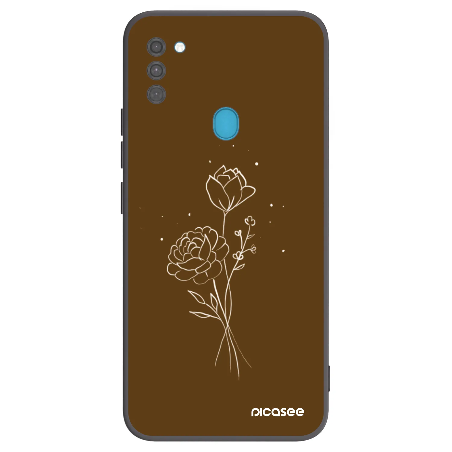 Picasee silikonový černý obal pro Samsung Galaxy M11 - Brown flowers