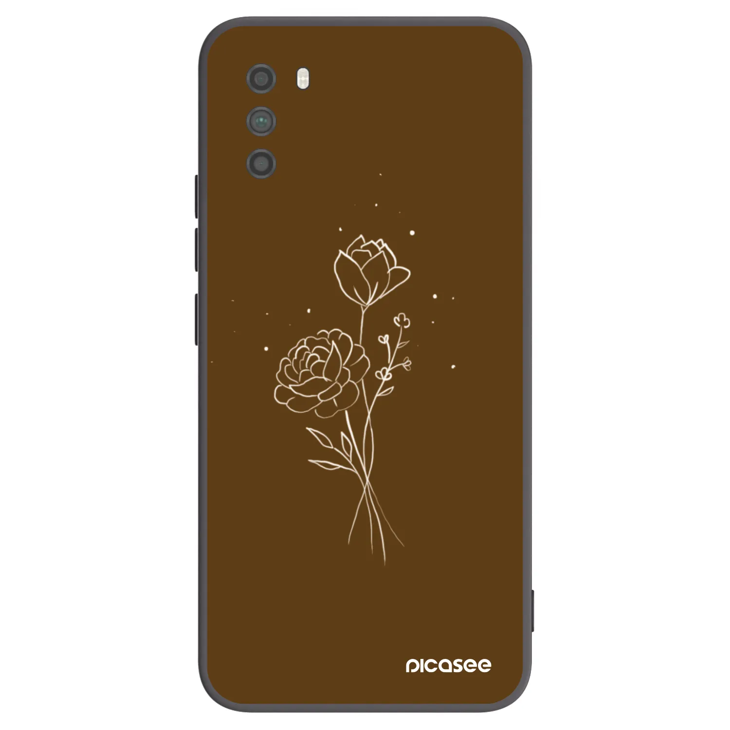 Picasee silikonový černý obal pro Xiaomi Poco M3 - Brown flowers