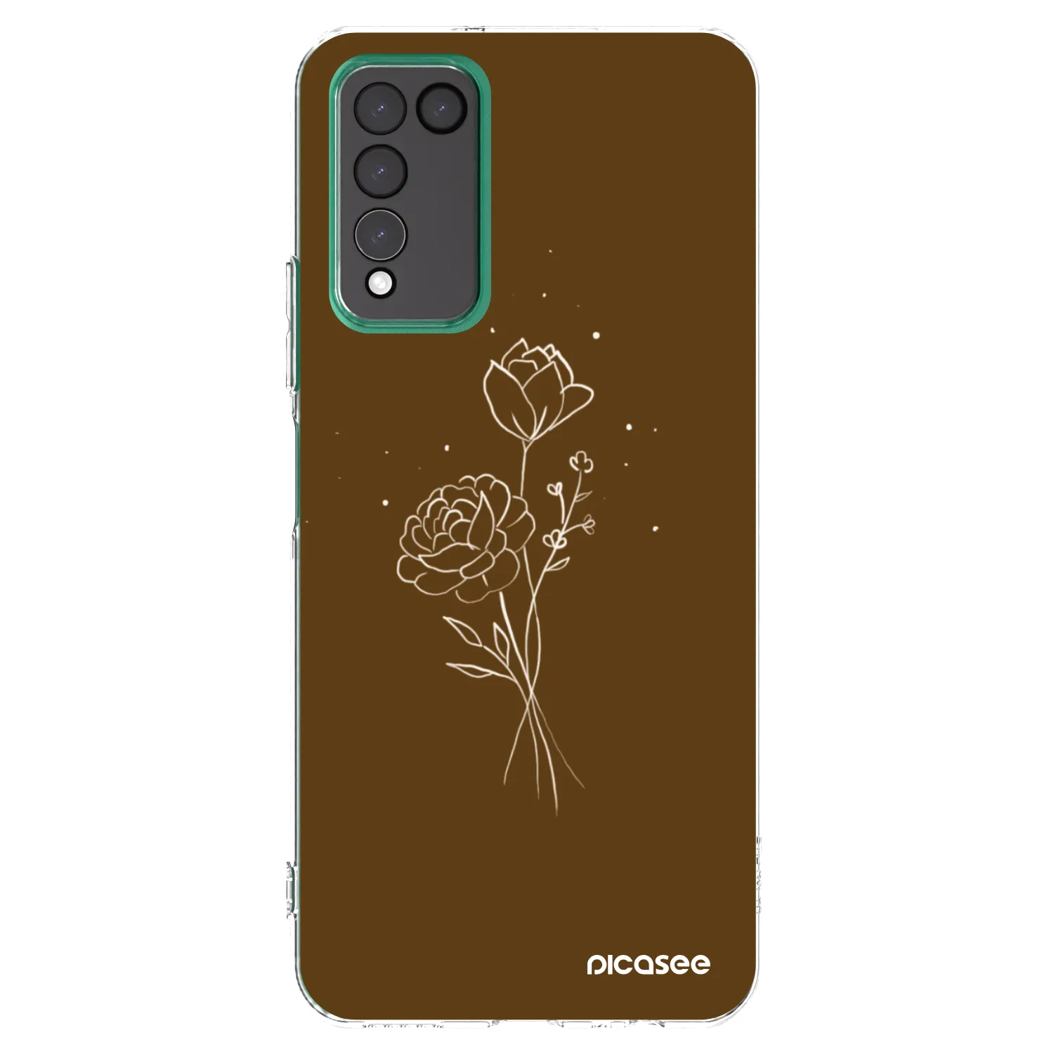 Picasee silikonový průhledný obal pro Honor 10X Lite - Brown flowers