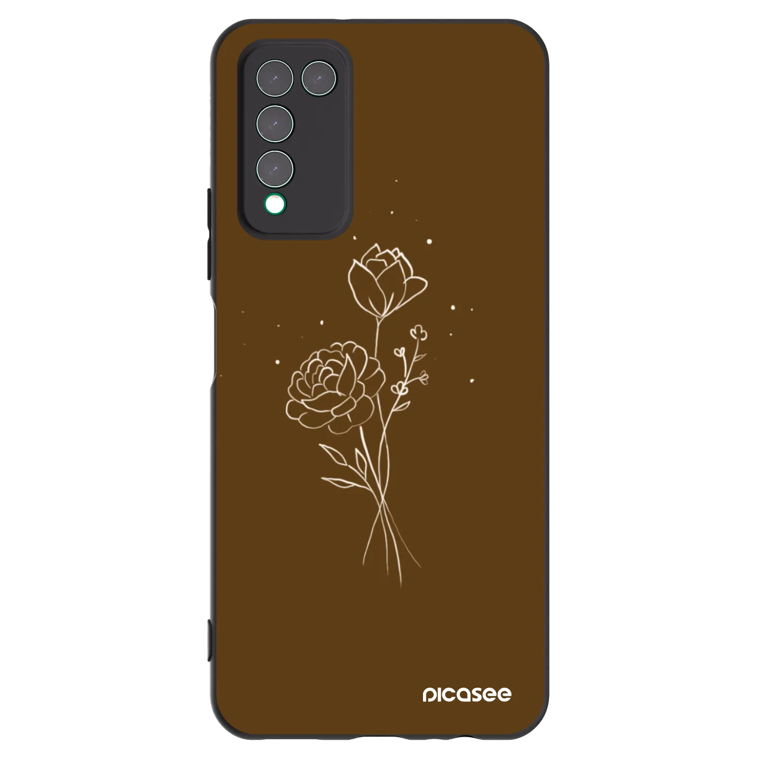 Picasee silikonový černý obal pro Honor 10X Lite - Brown flowers