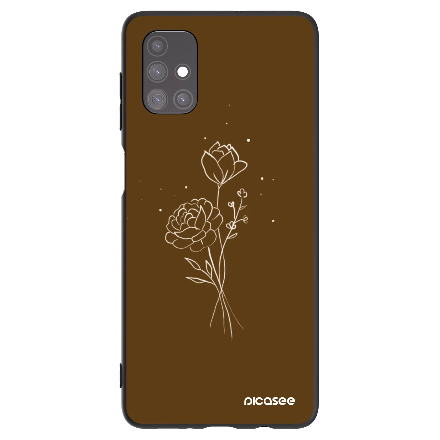 Picasee silikonový černý obal pro Samsung Galaxy M51 M515F - Brown flowers