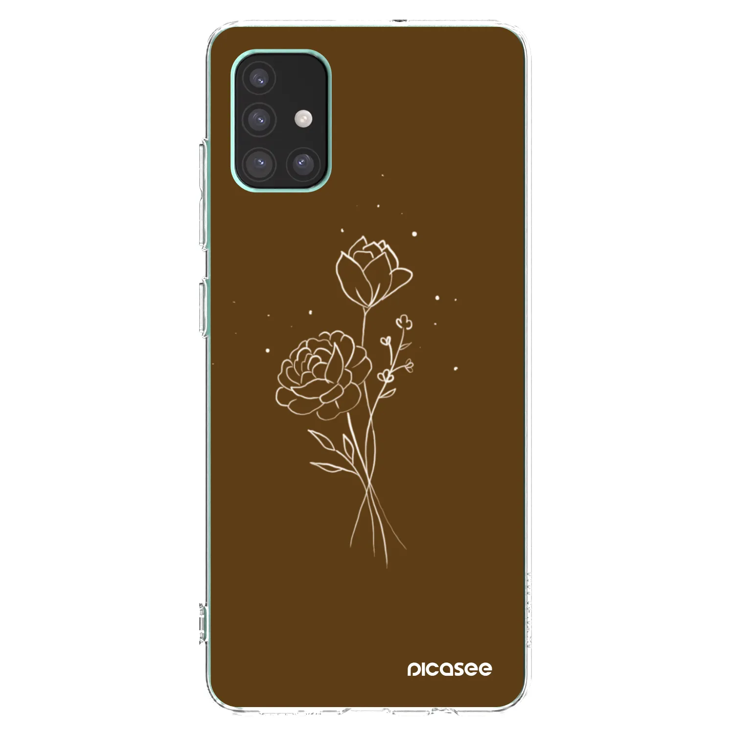 Picasee silikonový průhledný obal pro Samsung Galaxy M51 M515F - Brown flowers