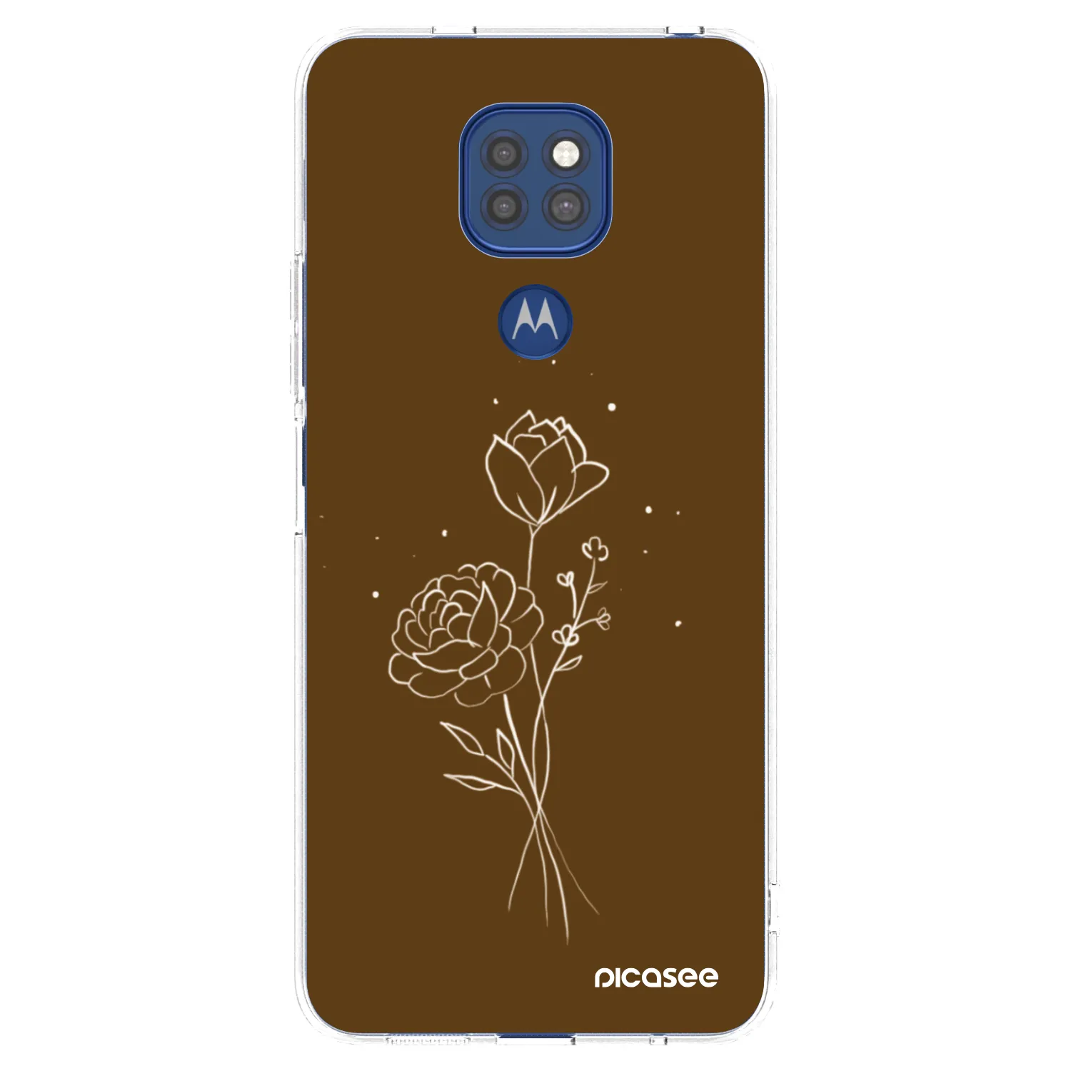Picasee silikonový průhledný obal pro Motorola Moto G9 Play - Brown flowers