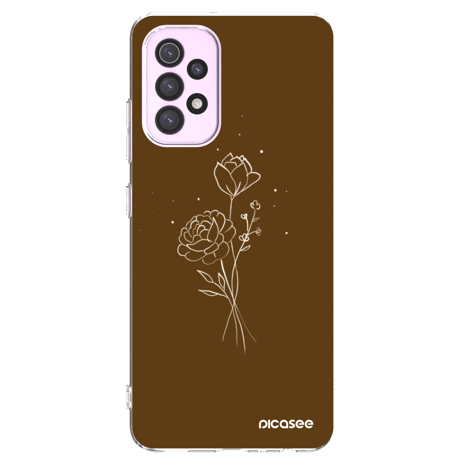 Picasee silikonový průhledný obal pro Samsung Galaxy A32 5G A326B - Brown flowers