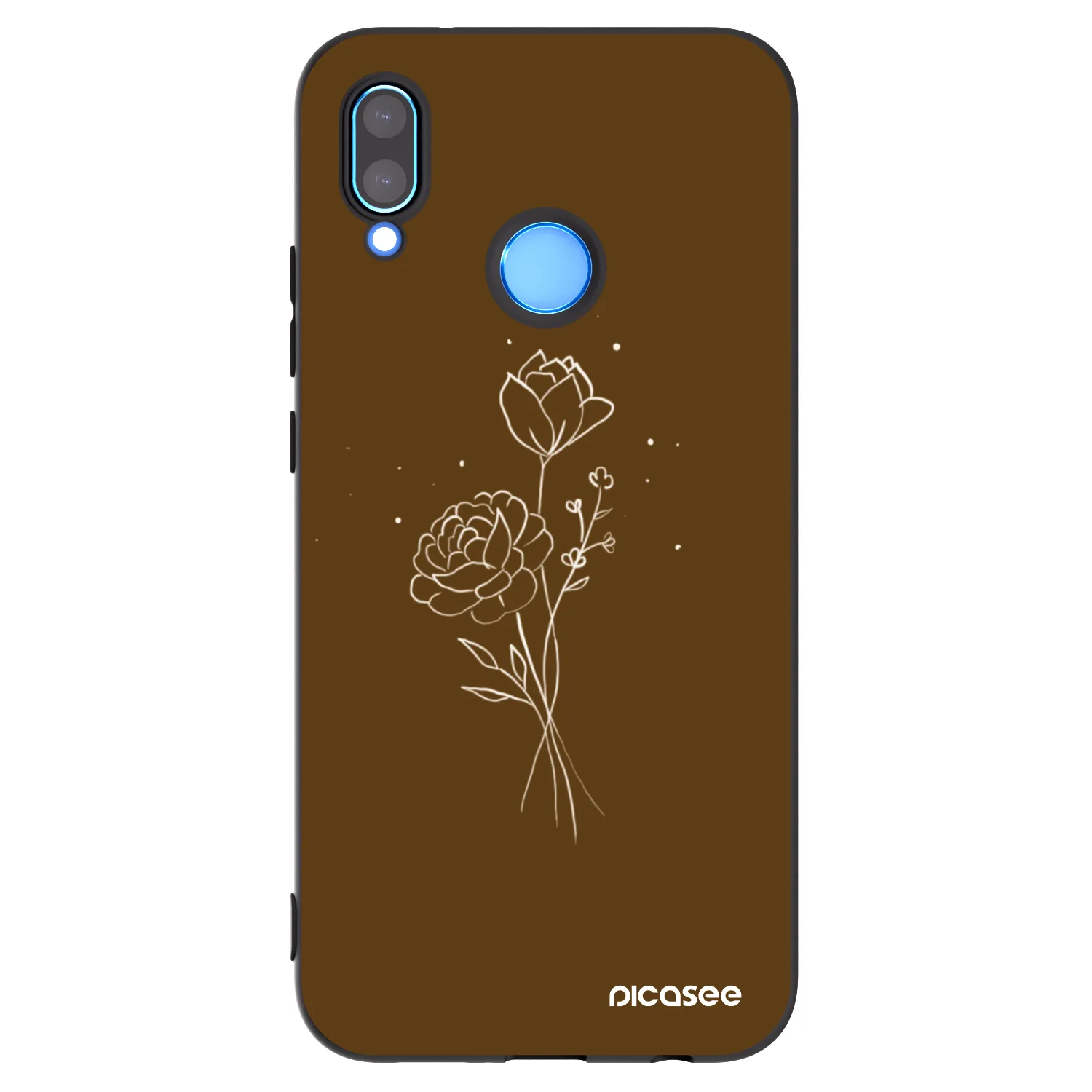 Picasee silikonový černý obal pro Huawei P20 Lite - Brown flowers