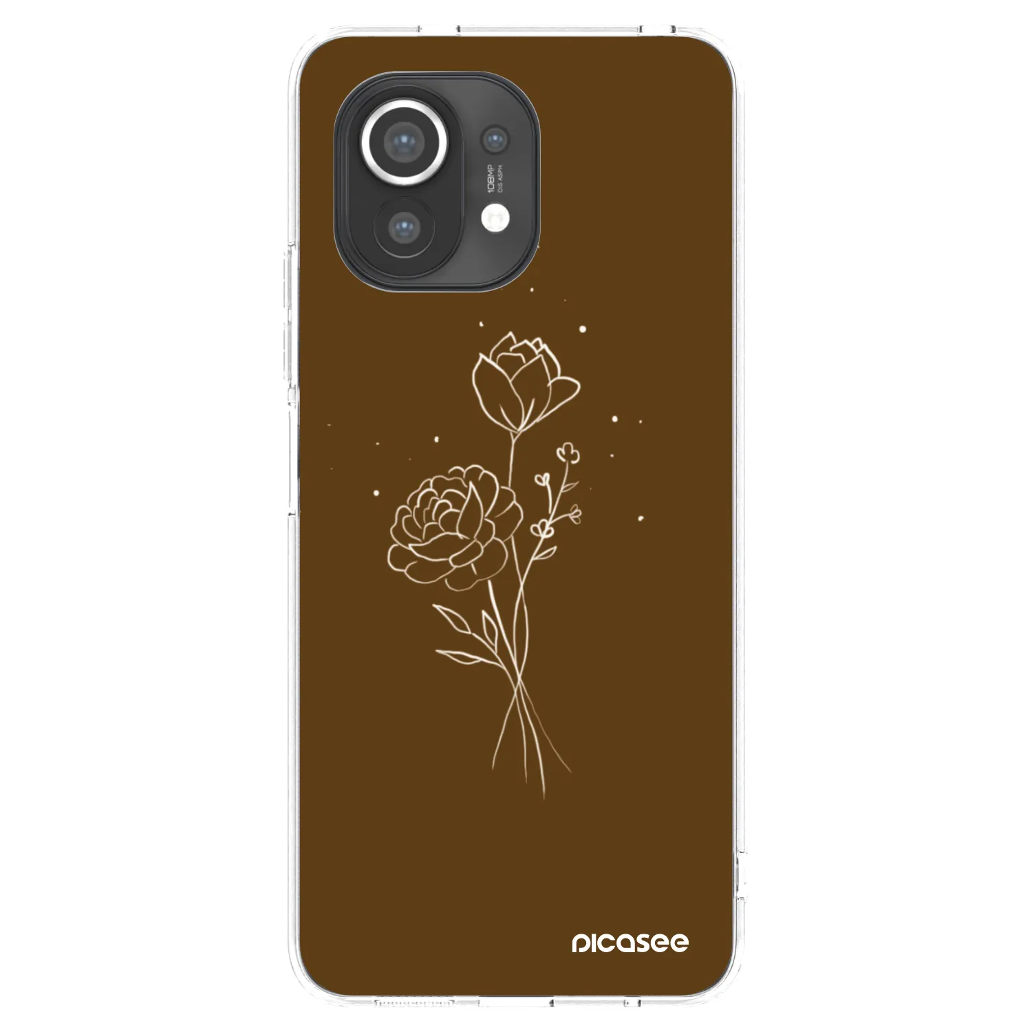 Picasee silikonový průhledný obal pro Xiaomi Mi 11 - Brown flowers