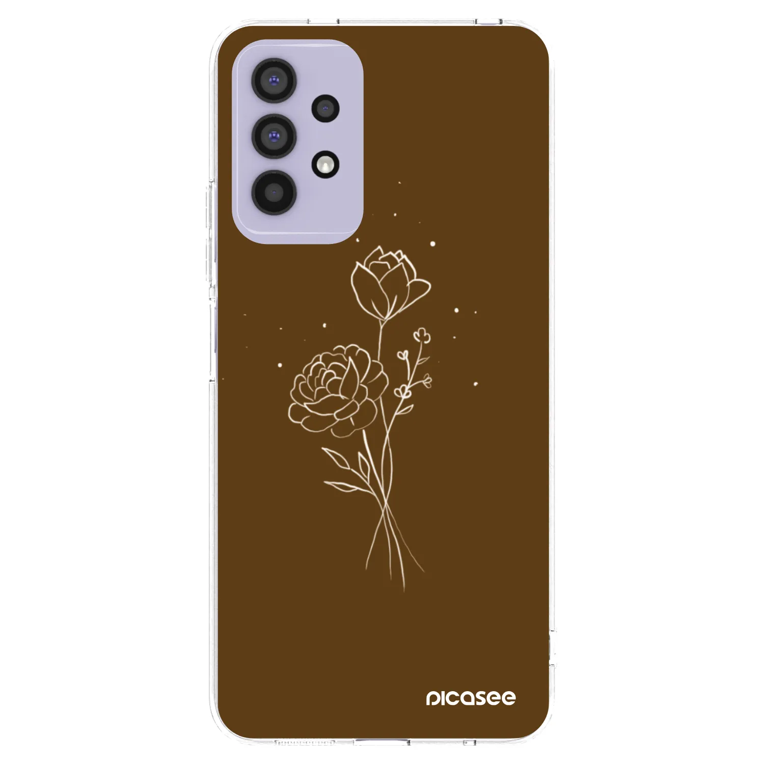 Picasee silikonový průhledný obal pro Samsung Galaxy A32 4G SM-A325F - Brown flowers